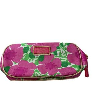 LILLY PULITZER for ESTEE LAUDER Pink Green Floral Cosmetic Bag NWOT